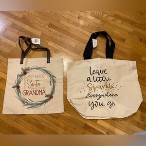 2pk Cotton Canvas Tote - Reusable Bag with Handles